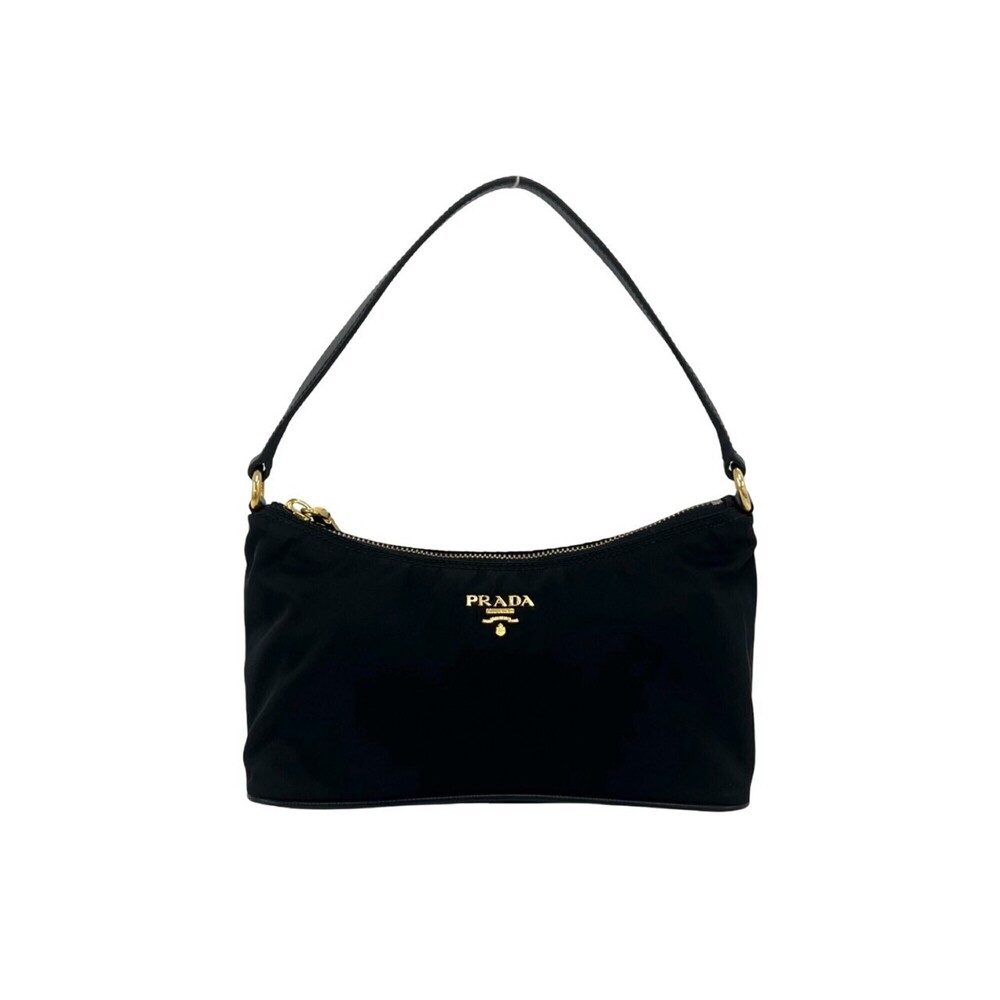 PRADA Mini Handbag/Pouch in Black (30791) - Features Prada logo hardware, Tes...